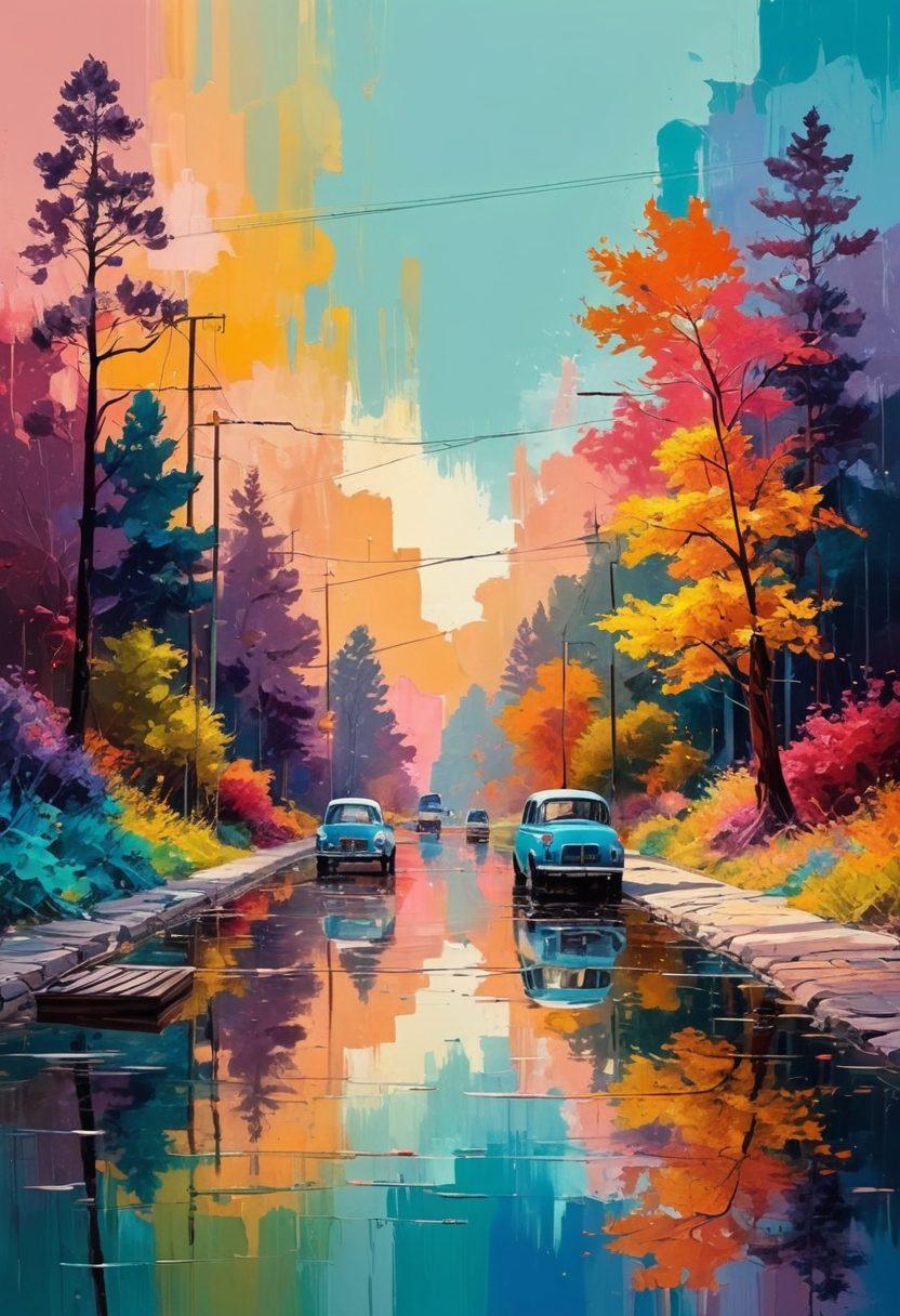 A captivating collage showcasing the journey of artistic expression, featuring a blurred Impressionist landscape merging seamlessly into bold strokes of Modern Art, transitioning into vibrant digital pixels and abstract forms of contemporary digital art. The background should fade from warm pastels to cool tech-inspired hues, symbolizing the evolution of art over time. Include elements like paintbrushes, digital tablets, and famous artworks in miniature. super-realistic. vibrant colors. 3D.